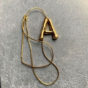 New Initial Bamboo Letter A - Gold Plated - NWOT
